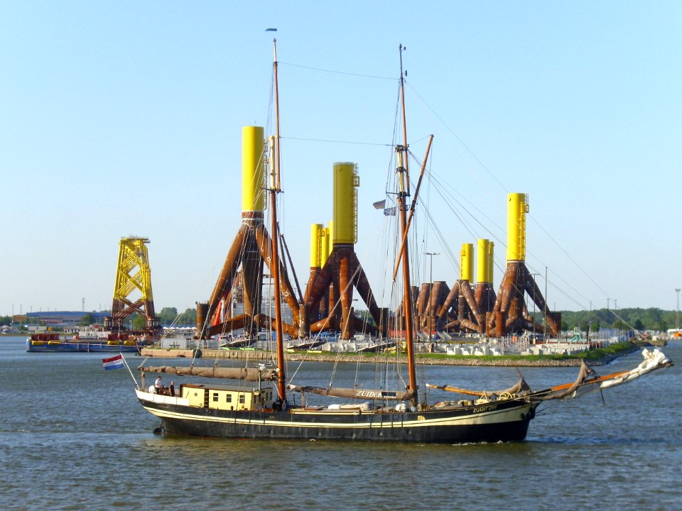 Sailing ship Zuiderzee with tripods