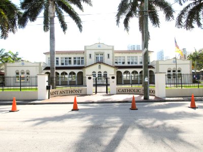 Saint Anthony's School Fort Lauderdale Florida facade stylized 