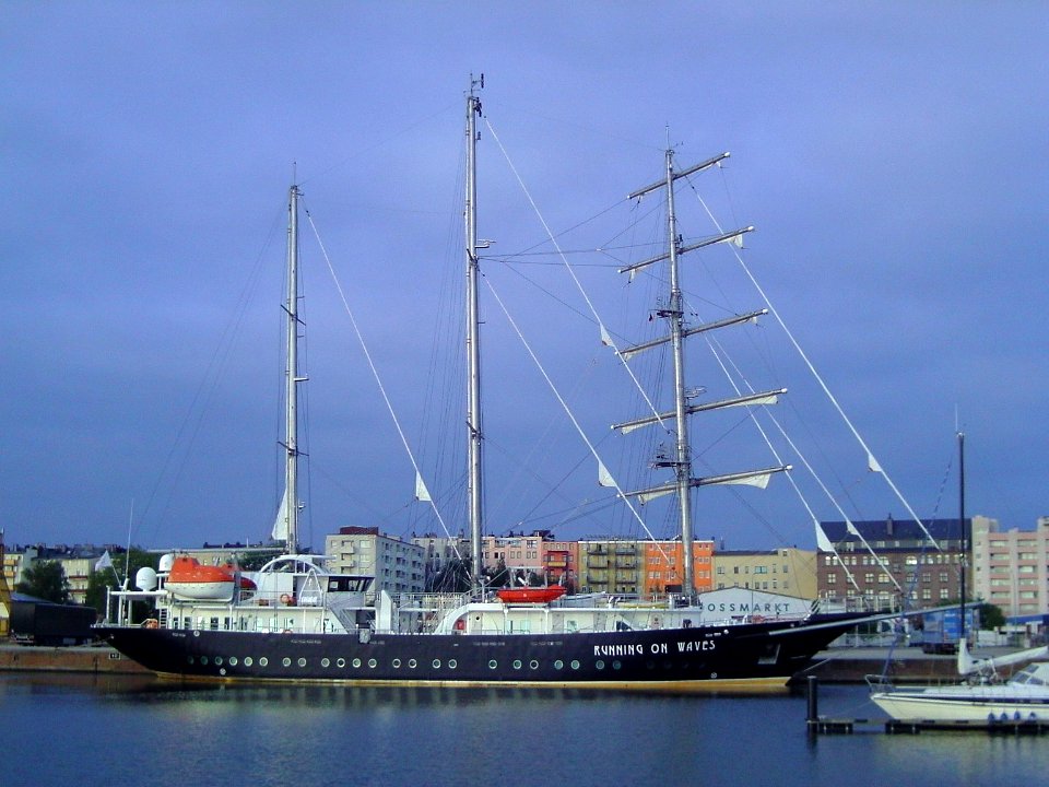 Sailing ship Running On Waves