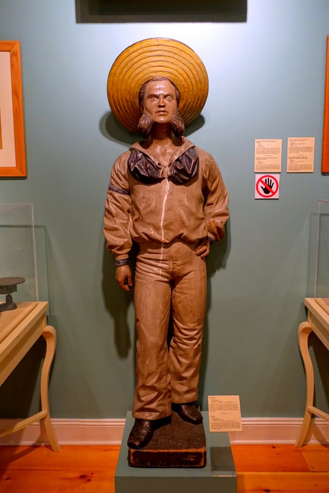 Sailor (tobacconists signboard) by Louis Jobin (1845-1928), 1873, wood, paint - Château Ramezay - Montreal, Canada - DSC07573