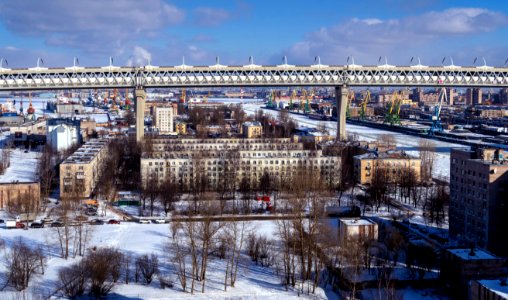 Saint Petersburg. Western High-Speed Diameter over the Kanonerskiy island, March 2021 (2)