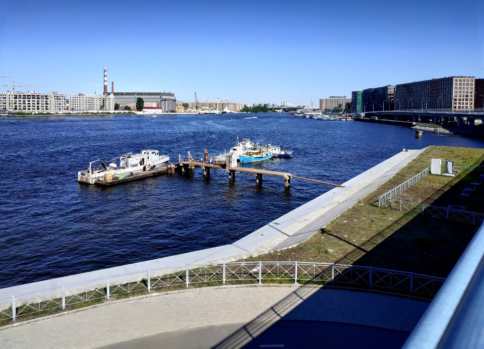 Saint Petersburg. View of the Malaya Neva river from Makarova Embankment