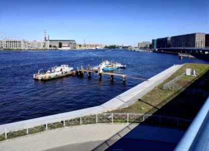 Saint Petersburg. View of the Malaya Neva river from Makarova Embankment