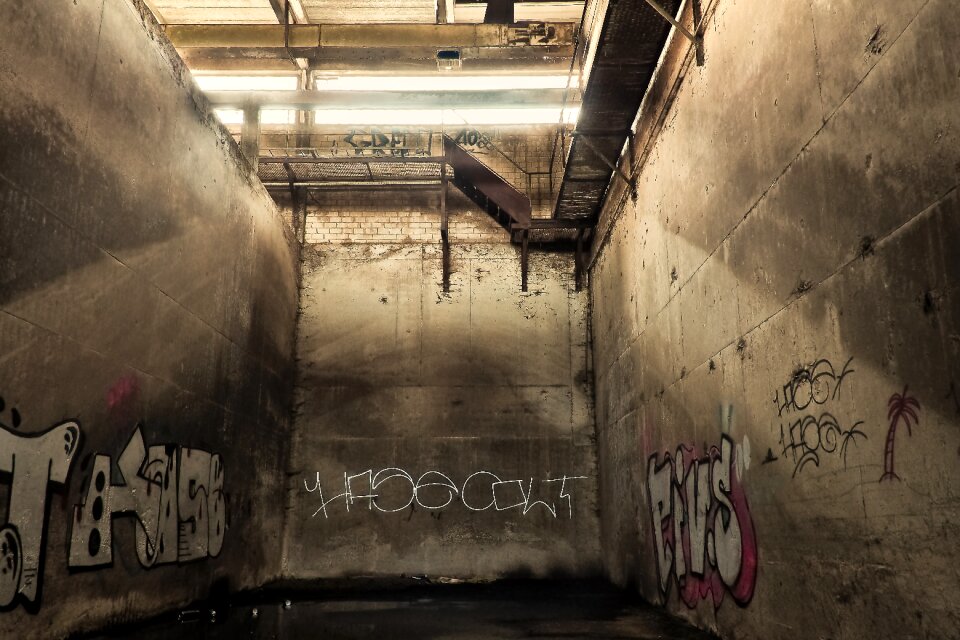Abandoned industrial building lapsed