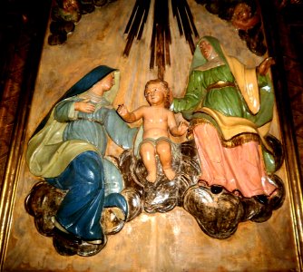 Sadaba - Iglesia de Santa Maria 14, Retablo de Santa Ana, la Virgen y el Niño