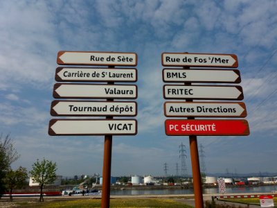 Saint-Fons - Port Édouard Herriot, panneaux indicateurs