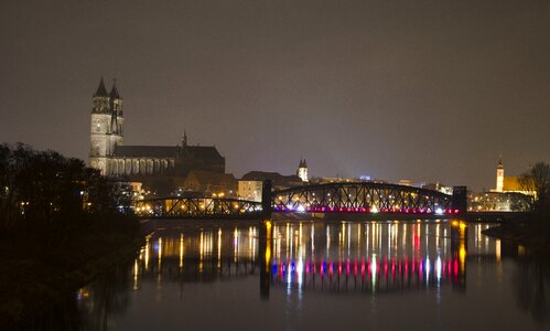 Elbe night photograph illuminated photo