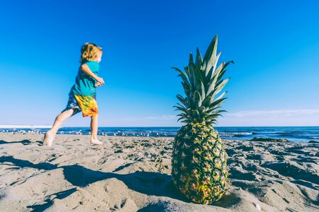 Boy child fruit photo