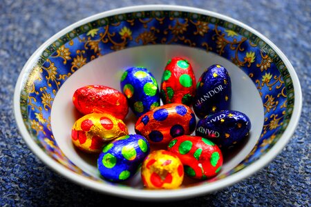 Colorful color chocolate eggs