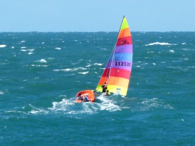 Sailing in Etretat