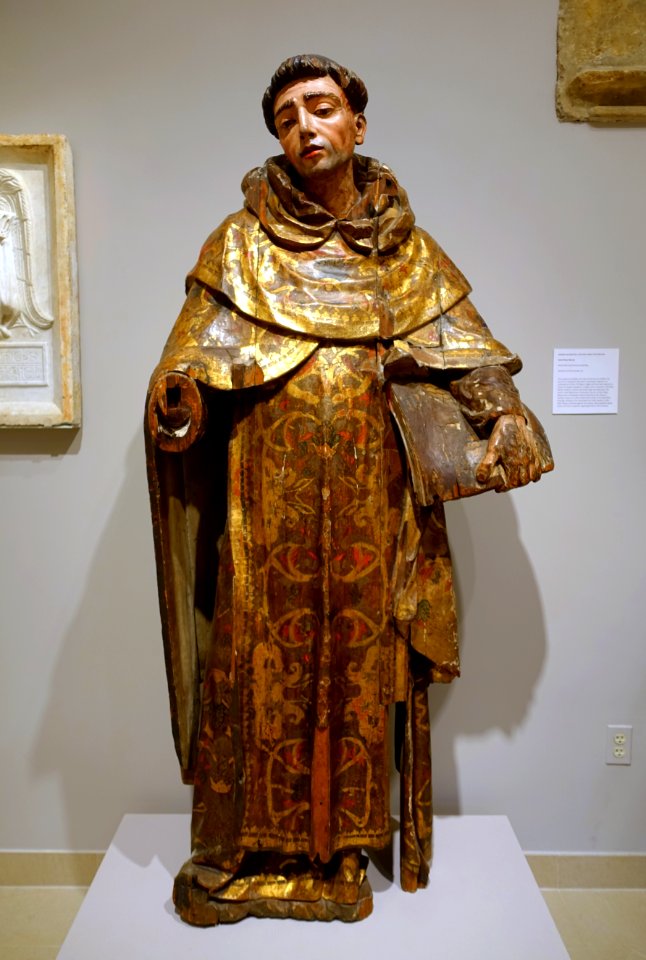 Saint Peter Martyr, Spanish or Mexican, late 16th to early 17th century, wood, polychromy, gilding - Princeton University Art Museum - DSC06717