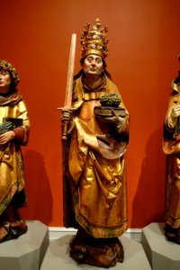 Saint Urban, probably, attributed to Gregor Erhart, Germany, active 1500 to c. 1540, polychromed wood - Wadsworth Atheneum - Hartford, CT - DSC05095
