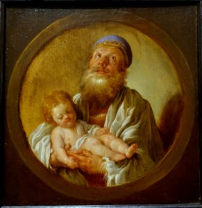 Saint Simeon Holding the Christ Child, Domenico Fetti, c. 1621, oil on panel - Blanton Museum of Art - Austin, Texas - DSC07788
