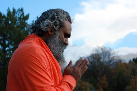 Mountain meditation prayer photo