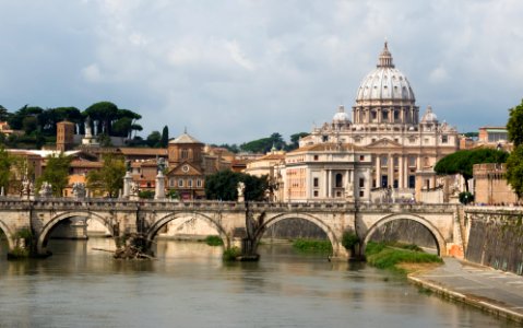 Saint Peter, Sant'Angelo bridge, Rome, Italy photo