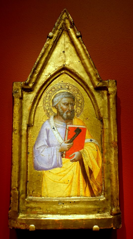 Saint Peter by the circle of Nardo di Cione, Italian, Florence, mid 1300s, oil on wood panel - Princeton University Art Museum - DSC06671