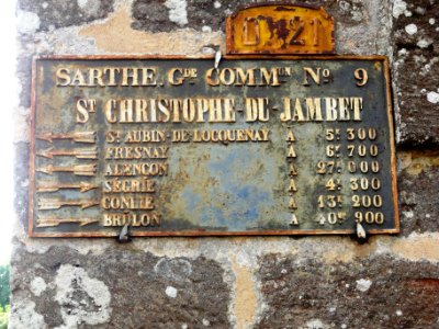 Saint-Christophe-du-Jambet (Sarthe) plaque de cocher D 21