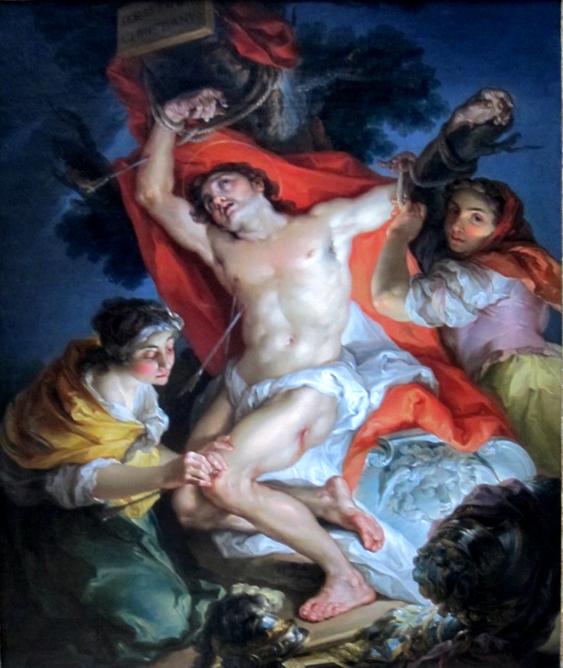 Saint Sebastian Tended by Saint Irene by Vicente López Y Portaña