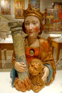 Saint Thekla reliquary, German, late 15th to early 16th century, wood with polychromy - Princeton University Art Museum - DSC06810