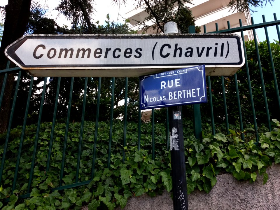 Sainte-Foy-lès-Lyon - Rue Nicolas Berthet, plaque
