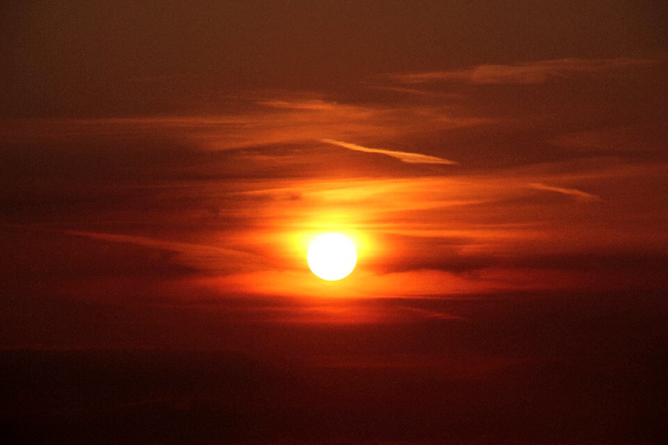 Setting sun afterglow sky