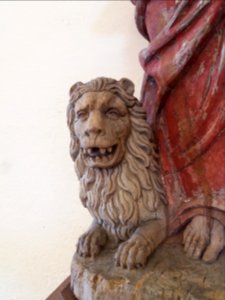 Saint-Cyr-au-Mont-d'Or - Ermitage du Mont Cindre - Chapelle, statue de Saint Marc, lion photo