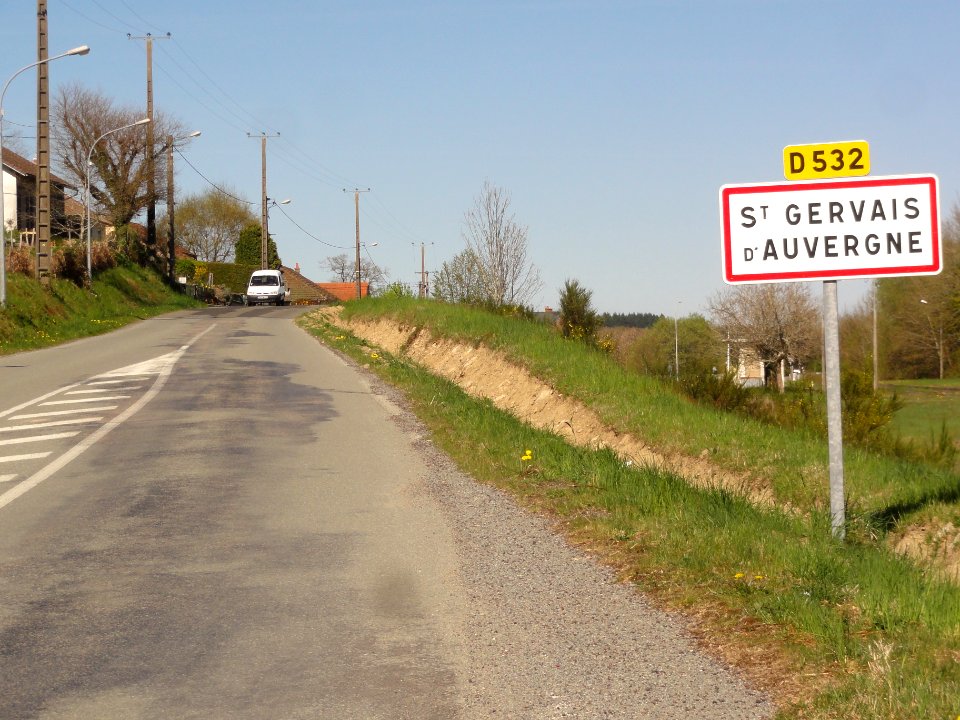 Saint-Gervais-d'Auvergne (Puy-de-Dôme) city limit sign