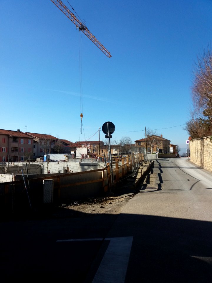 Saint-Didier-au-Mont-d'Or - Rue Pierre Esparcieux, construction de la halle marchande 2