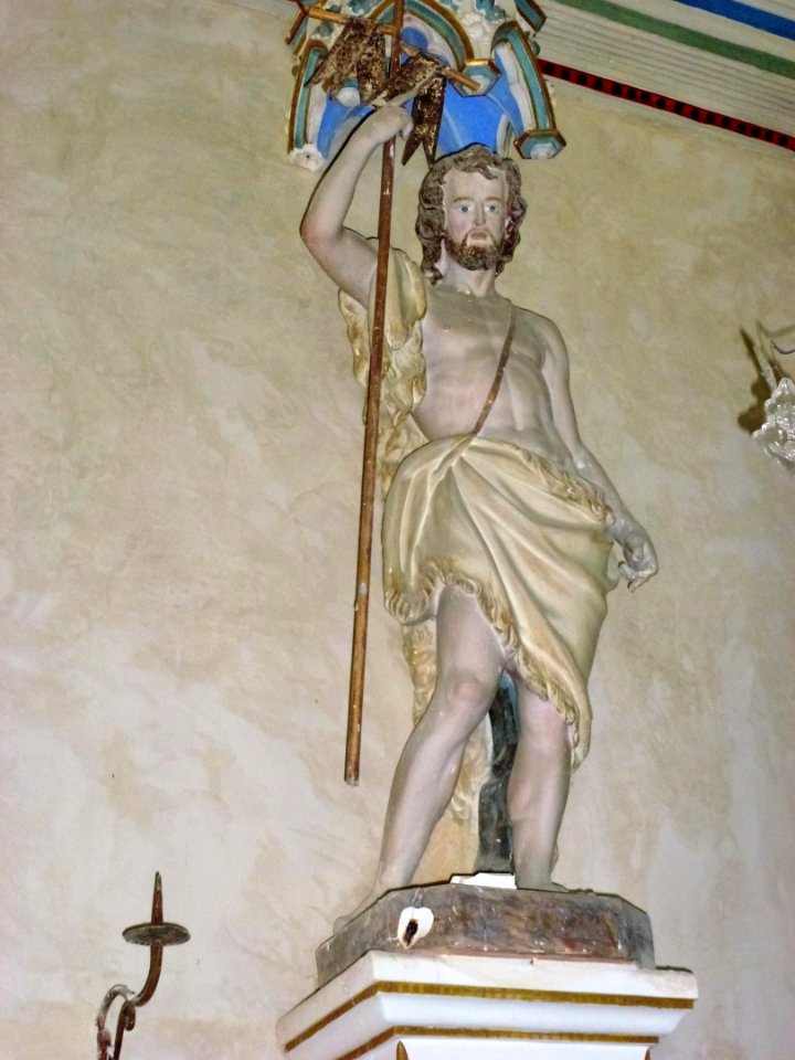 Saint-Georges-du-Mesnil (Eure, Fr) église, statue Saint Jean Baptiste