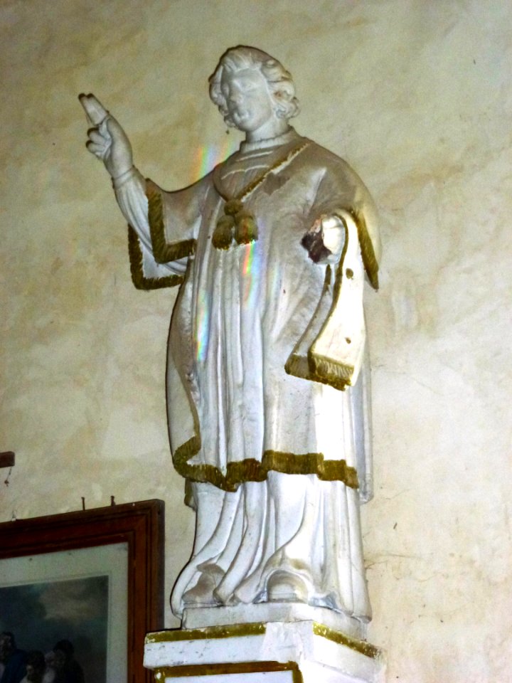 Saint-Georges-du-Mesnil (Eure, Fr) église, statue d
