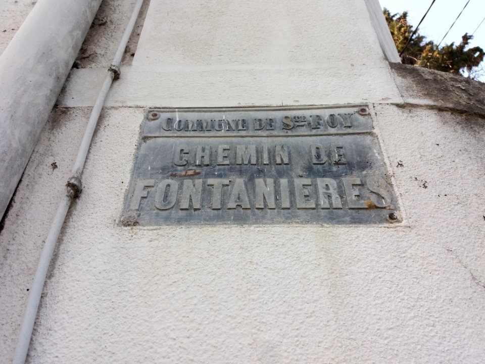 Sainte-Foy-lès-Lyon - Chemin de Fontanières - Vieille plaque