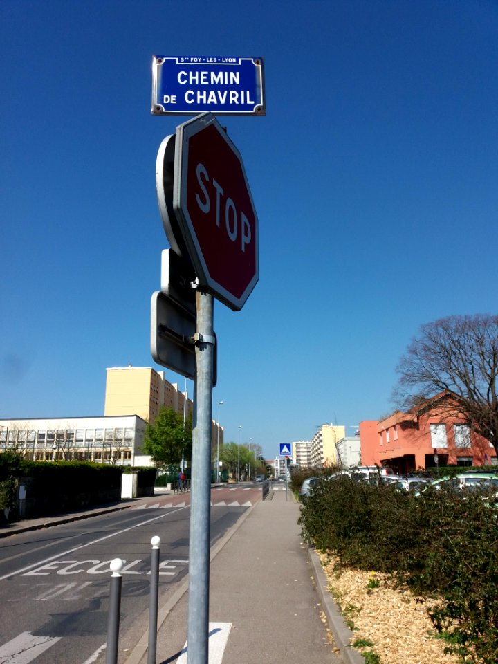 Sainte-Foy-lès-Lyon - Chemin de Chavril - Plaque