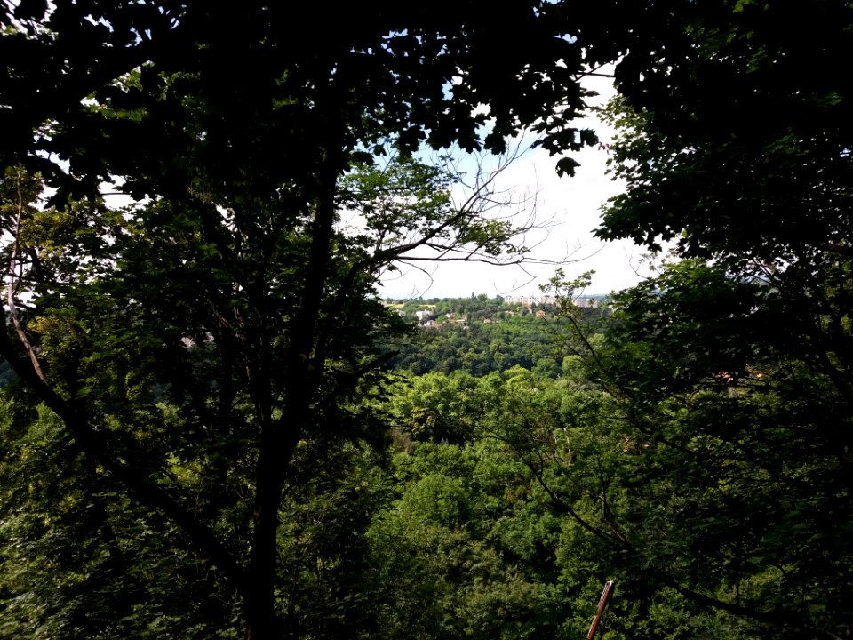 Sainte-Foy-lès-Lyon - Vue sur Oullins depuis le haut des arbres dans le parc City Adventures