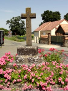 Sainte-Sabine-sur-Longève (Sarthe) croix au Champ-du-Puits