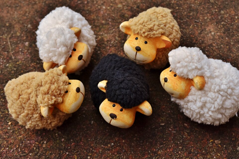Flock of sheep ceramic decoration