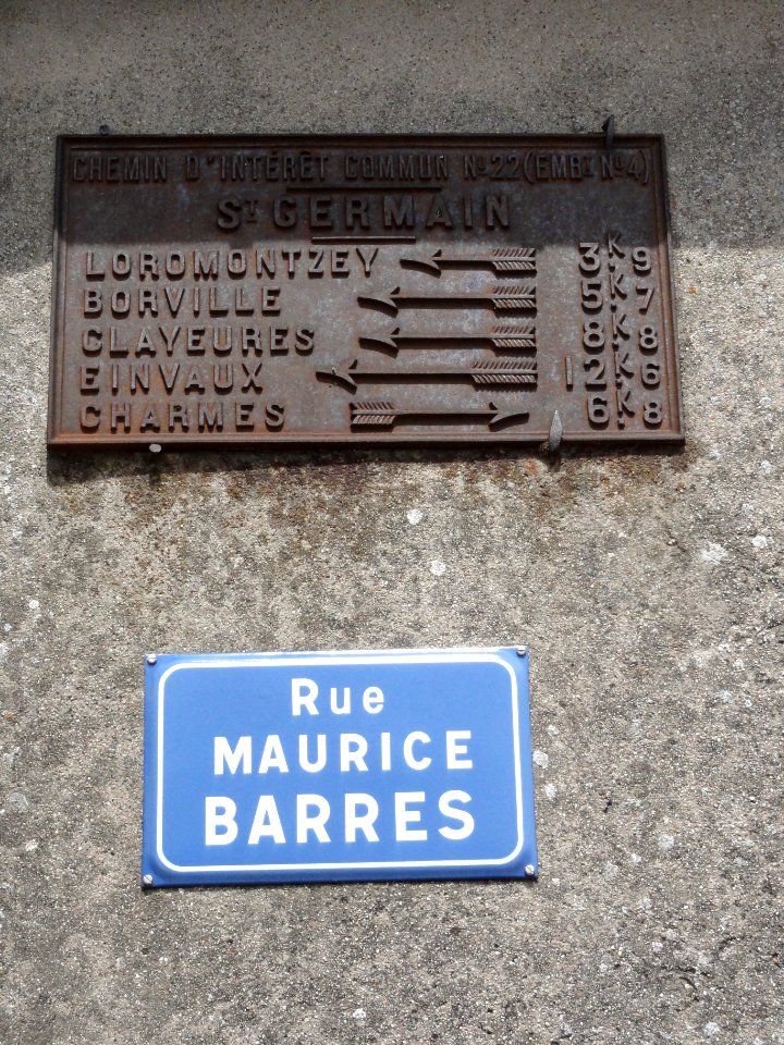 Saint-Germain (M-et-M) plaque de cocher, rue Maurice Barrès