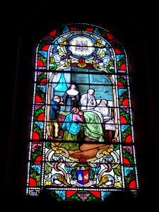 Saïx (Tarn, Fr) église, vitrail par Louis-Victor Gesta