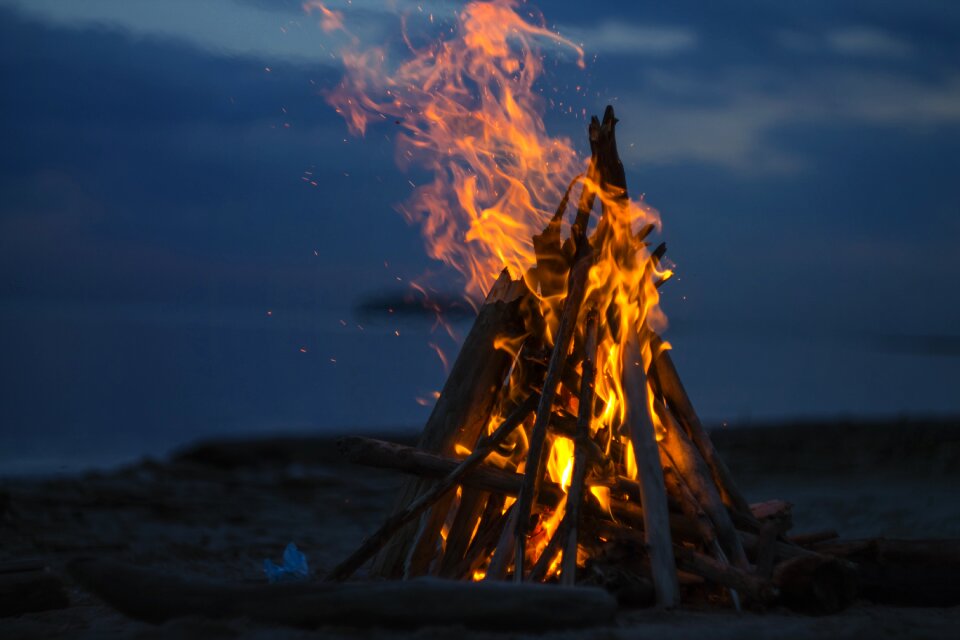 Evening beach candle