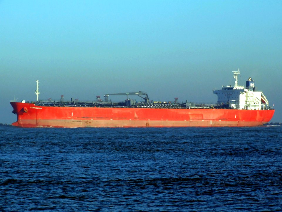 Sabrewing IMO 9278624 p1 leaving Port of Rotterdam, Holland 21-Dec-2007