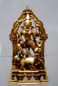 Sacika-Mata, Jaina goddess, Rajasthan, Western India, dated Samvat 1541, 1484 AD, brass - Ethnological Museum, Berlin - DSC01583