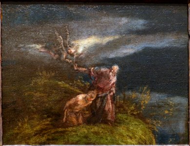 Sacrifice of Isaac, by Jacopo da Ponte, called Bassano, c. 1574-1575, oil on canvas - Blanton Museum of Art - Austin, Texas - DSC07768