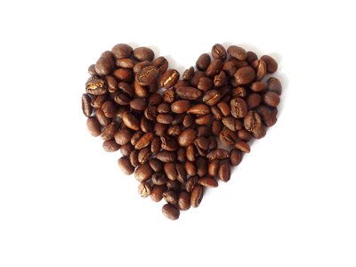 Cup valentine's day coffee beans photo