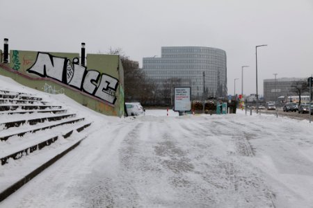 Sachsendamm Berlin-Schöneberg with snow 2021-02-08 07