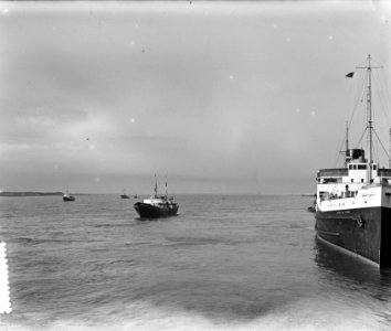 S. S. Faustus gezonken in Nieuwe Waterweg . De scheepvaart ligt stil, Bestanddeelnr 905-4039