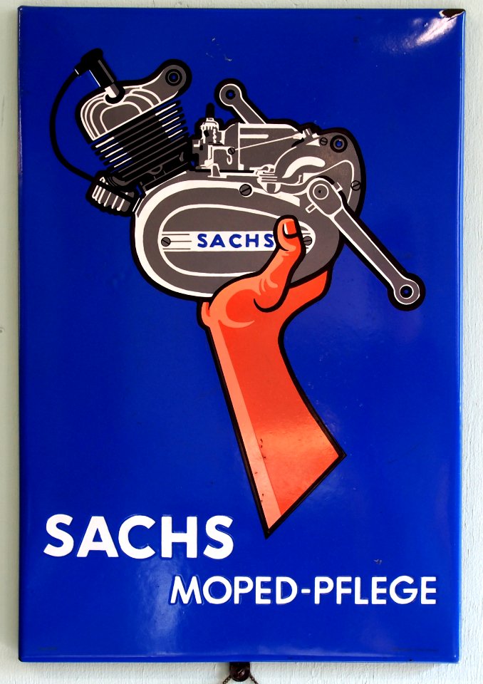 Sachs Moped-Pflege, Emaille werbung