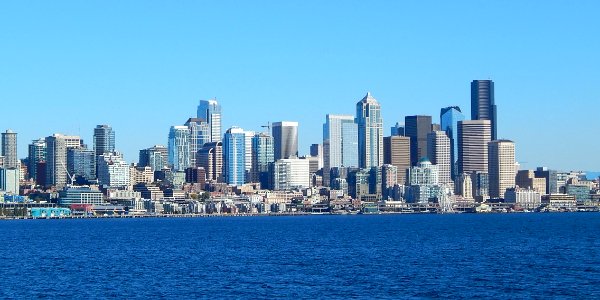 Seattle skyline seen from Elliott Bay photo