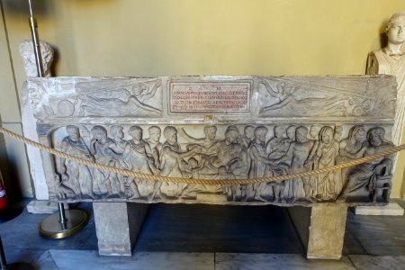 Sarcophagus of Caius Junius Euhodus and Metilia Acte, Panabella, near Ostia, 161-170 AD - Vatican Museums - DSC00666