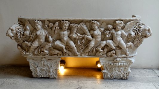 Sarcophagus with erotes and lions, S 1212, Roman, 3rd century AD, marble - Musei Capitolini - Rome, Italy - DSC05925