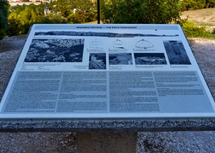 Second site marker on the Pnyx plateau on August 17, 2020