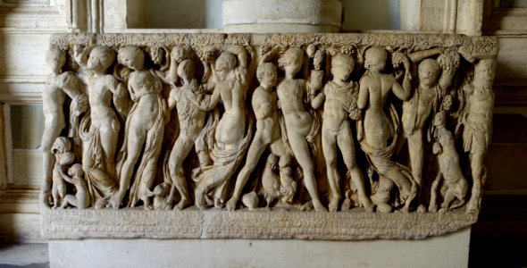 Sarcophagus with Bacchic scene, S 1884, Roman, early 3rd century AD, marble - Musei Capitolini - Rome, Italy - DSC06131